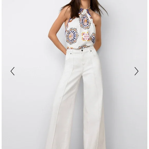 Johnny Was The Braided Wide Leg Jeans White - Picture 6 of 7